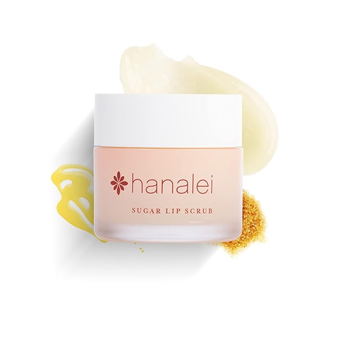 Hanalei Vegan and Cruelty-Free Sugar Lip Scrub Exfoliator | Hawaiian Cane Sugar, Kukui Oil, Shea Butter | Exfoliate, Smooth, Rejuvenate Lips | Made in USA | Lip Care (22 g)