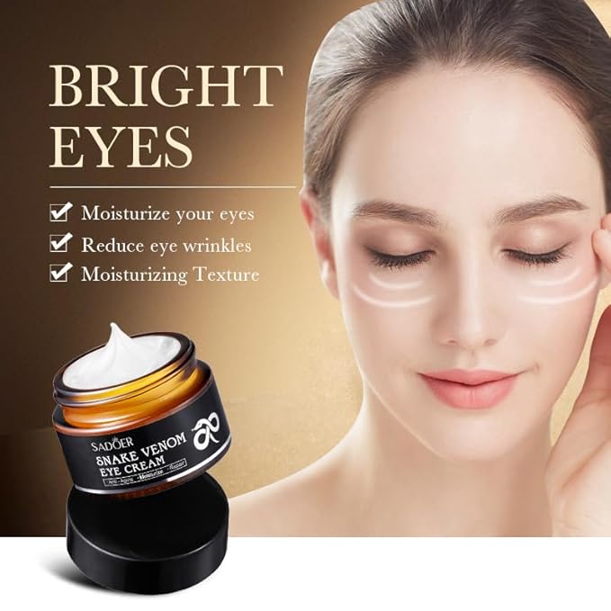 Retinol Snake Venom Peptide Eye Cream, Firming Eye Cream, Anti Ageing Eye Cream, Under Eye Cream For Puffiness and Bags Reduces Fine Lines