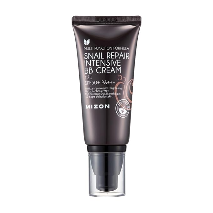 MIZON Snail Repair Blemish Balm, Multifunctional BB Cream with Snail Mucus Filtrate, Skin Care and Makeup Coverage, Strenghtens Skin Elasticity, Improves Fine Wrinkles, Korean Skincare (#21)