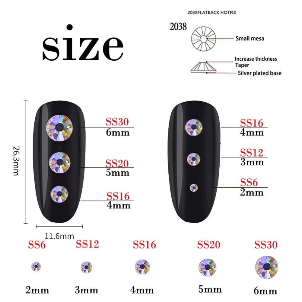 3000 Pieces SS12 3mm Flatback Rhinestones Clear Glass Round Gems Crystals for Nail Art DIY Crafts Clothes Shoes Bags （Orange）