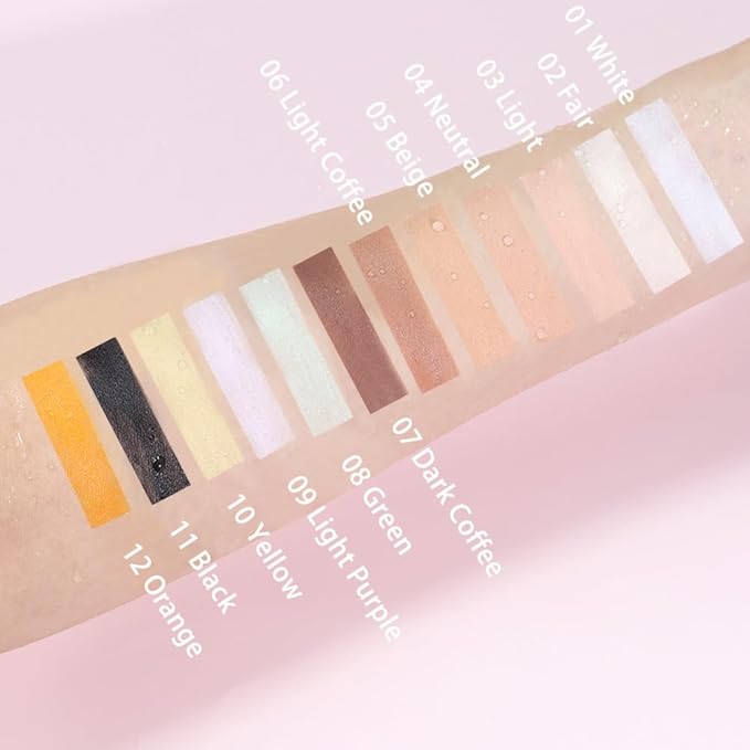 Kaely Color Correcting Concealer,Cream Pot Concealer Full Coverage,under Eye Concealer Palette for Conceals Dark Circles,Waterproof Foundation Face Makeup,10 Yellow