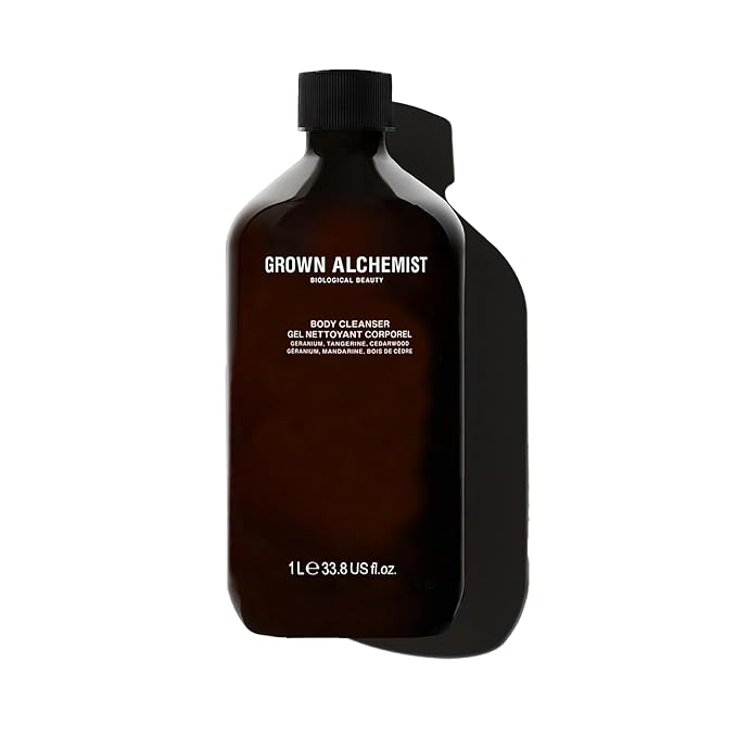 Grown Alchemist Body Cleanser REFILL: Geranium, Tangerine, Cedarwood. Gentle Body Wash that Hydrates and Cleanses Skin, (1L).
