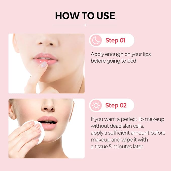 Klavuu Nourishing Care Lip Sleeping Pack (Coconut & Berry) - Overnight Exfoliating & Nourishing Lip Treatment Balm for Dry Lips - Natural Moisturizing Lip Oil with - Lip Balm to Repair & Protect Lips