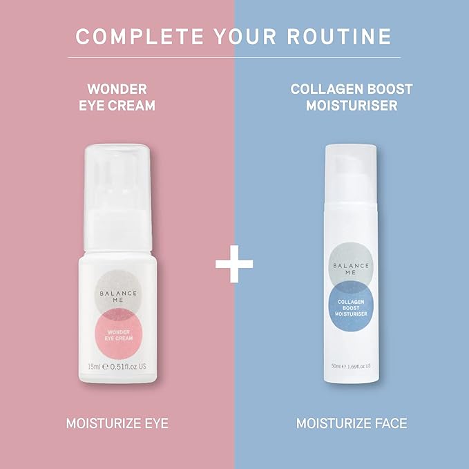 Balance Me Wonder Eye Cream, With Hyaluronic Acid, Reduces Dark Circles & Puffiness, Anti-Ageing & Hydrating Eye Gel, For All Skin Types, 100% Natural, Vegan & Cruelty Free Made In UK, 0.5 Fl Oz