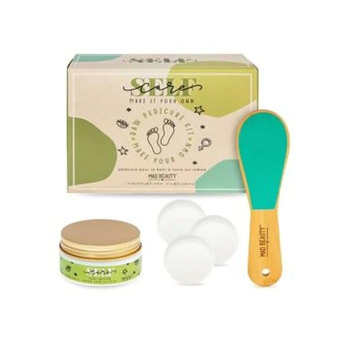 MAD Beauty Make it your Own Pedicure Set Make It Your Own Pedicure Set, Self-Care SIY Kit, 3 Refreshing Ginger Pear Foot, Wooden Foot File, & Moisturizing Foot Butter