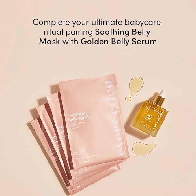Evereden Soothing Belly Mask - 1 Belly Mask for Pregnant Women 1st & 2nd Trimester - Hydrating, Nourishing, & Soothing Pregnancy Skin Care Belly Masks - Clean & Vegan Pregnancy & Maternity Products