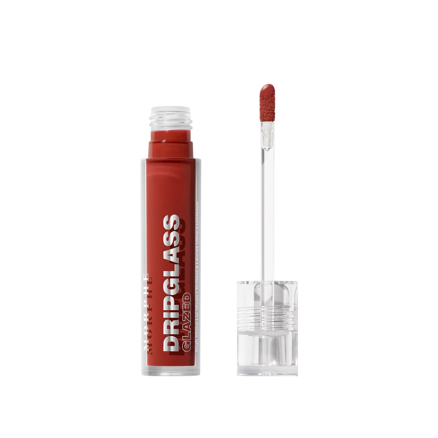 MORPHE Dripglass High Shine Lip Gloss - Glazed, Semi-Sheer & Nourishing Lip Makeup - Buildable Formula Infused with Plant-Derived Squalane & Vitamin E - Unbreakable Brick (0.13 oz)