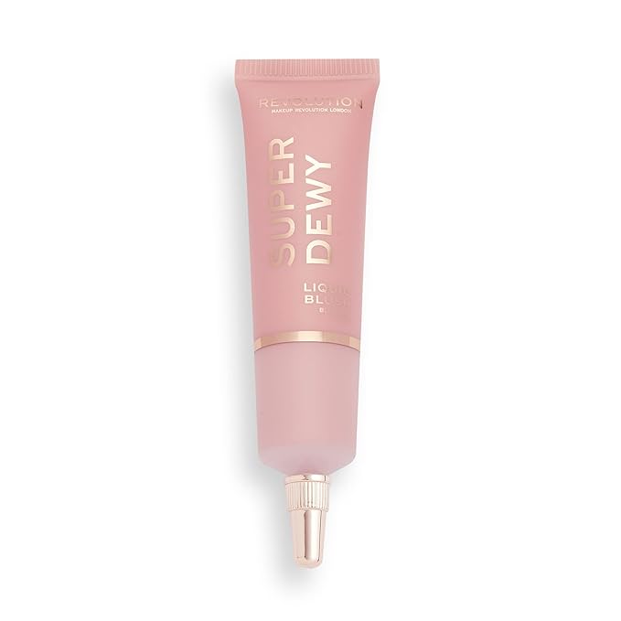 Makeup Revolution Superdewy Liquid Blush, Lightweight Buildable & Blendable Blusher for Cheeks, Ultra Pigmented, Vegan & Cruelty Free, Blushing In Love, 0.5fl.oz