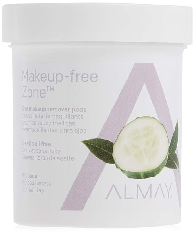 Almay Oil Free Gentle Eye Makeup Remover Pads , Oil Free Micellar, Hypoallergenic, Cruelty Free, Fragrance Free, Ophthalmologist Tested, 80 Pads ( Packaging May Vary )