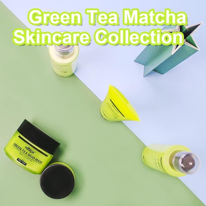 Green Tea Matcha Facial Detox Mud Mask with Aloe Vera, Deep Cleaning, Hydrating, Detoxing, Healing, and Relaxing Volcanic Clay Facial Mask