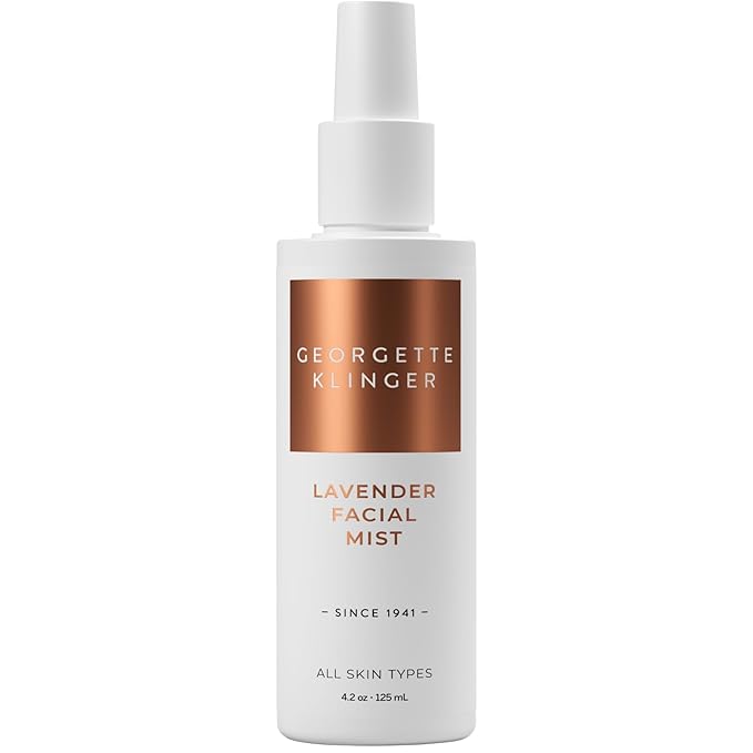 Georgette Klinger Lavender Facial Mist - Moisturizing and Long-Lasting Facial Spray with Aromatherapy, Antioxidants, and Skin-Plumping, Makeup Setting for Dewy, Hydrated Skin - 4.2 oz