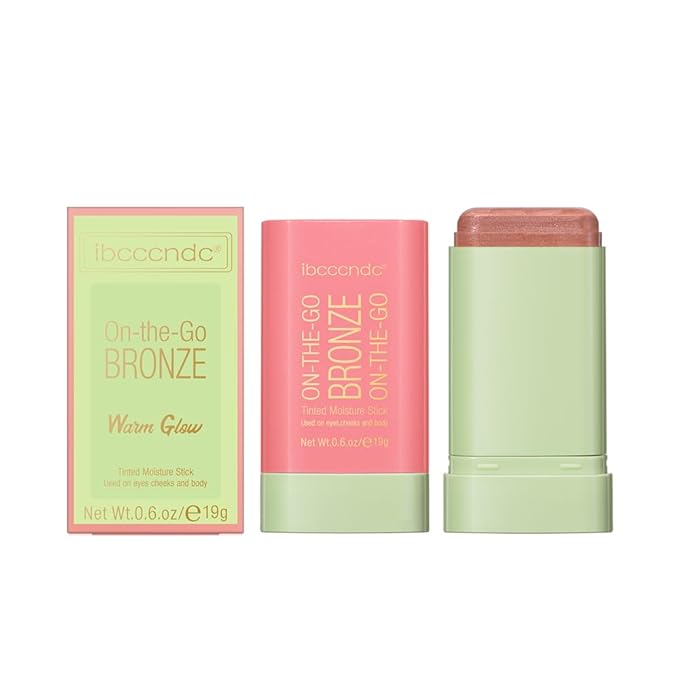 Multi-Use On The Go Bronzer Stick, Cream Contour Stick, Highlight Facial Stick Makeup, Glow Bronzer Stick for Women, Long-lasting Tinted Stick (1# Warm Glow)