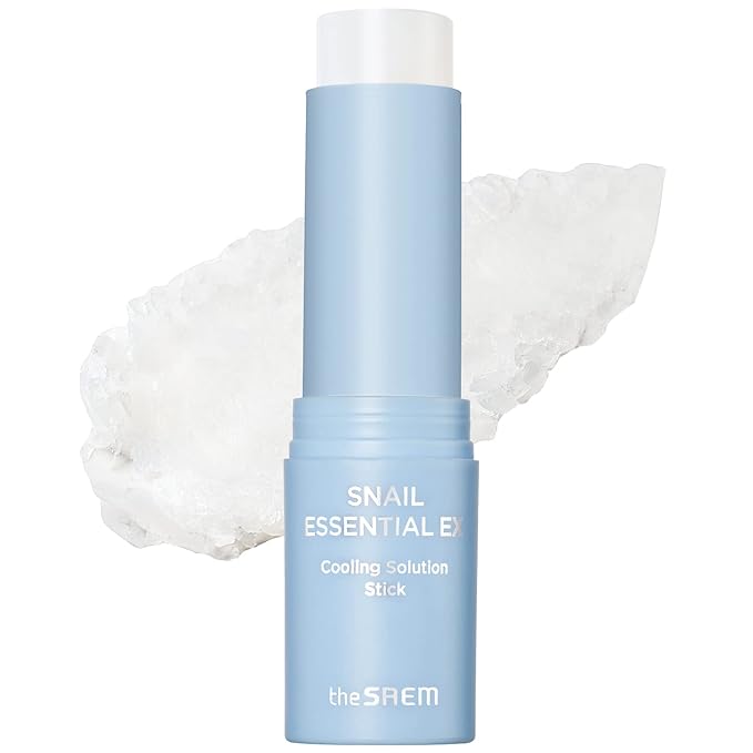 THESAEM Snail Essential EX Cooling Solution Stick Balm – Under Eye Depuffing & Soothing – Face & Eye Serum Treatment – With Snail Collagen & Aquaxyl for Moist Glow, 0.38oz.
