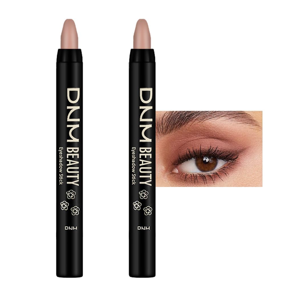 evpct 2Pcs Cream Eye Shadow Brightener Sticks Set for Eyes, Caramel Matte Pencil Eye shadow Applicator Stick Pen Palette Makeup Waterproof sombras en crema para ojos 30+30
