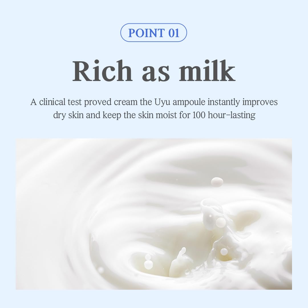 NACIFIC] Uyu Cream Ampoule 1.69fl. oz. 50ml with Jeju milk extract Essence Ceramide 5 complex Moisture lasting Natural ingredients Korean skin care