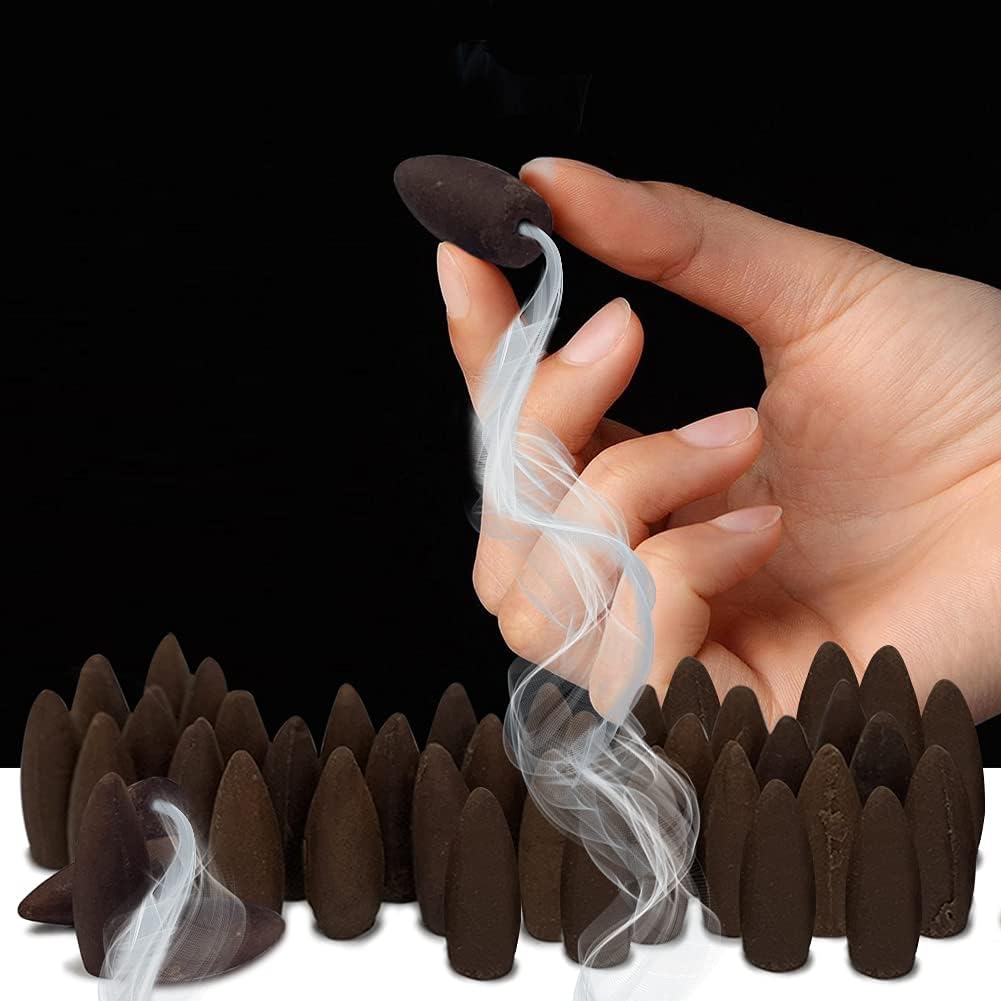 Frankincense Backflow Incense Cones for Inscent Waterfall Aromatic Insent Smoke Fountain Haze Falls