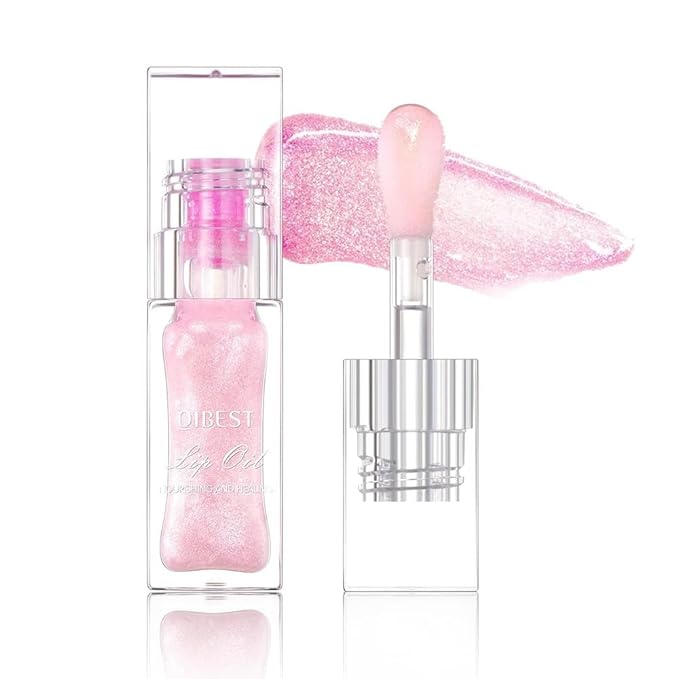 Hydrating Lip Glow Oil-Lip care oil- Lip Oil Tinted for Lip Care and Dry Lips-Prevents Dry Cracked-Non-sticky Big Brush Head-Lip Plumping -Lip Oil gloss tinted-Fresh Texture Lip Oil