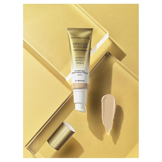 Max Factor Miracle Second Skin Foundation SPF 20-08 Medium Tan Foundation Women 1.01 oz