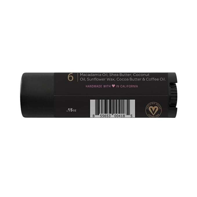 Natural Lip Butter Lip Balm - Coffee - Pure Enough to Eat - Made With Just 6 Vegan Ingredients - Moisturizing Lip Care for All Day Hydration