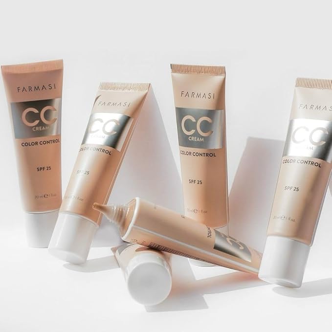 FARMASi CC Color Control Cream, Natural and Flawless Finish, Enriched Formula with Multimineral & Spf 25+, All-Day Hold, All Skin Types, 1 fl. oz, 01 Light