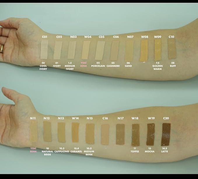FARMASi Vfx Pro Foundation, Full Coverage Liquid Cream, Lightweight Long Lasting Coverage, Breathable Skin Moisturizer with Color True Matte Blending, Face Makeup, 1 fl. oz / 30 ml - Warm Light 04