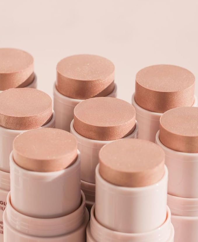 Wander Beauty On-the-Glow Blush and Illuminator - Strawberry Fields/Nude Glow - 7-in-1 Hydrating Cream Blush & Highlighting Stick - Stick Blush for Cheeks, Lip, & Body- Highlighter & Blush - 0.4 oz