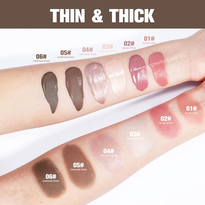 Liquid Highlighter Beauty Stick, Highlighter Makeup, Highlighter Wand,Liquid Beauty Stick With Cushion Applicator For Highlighter, Natural Matte FinIsh Makeup For Women(04#)