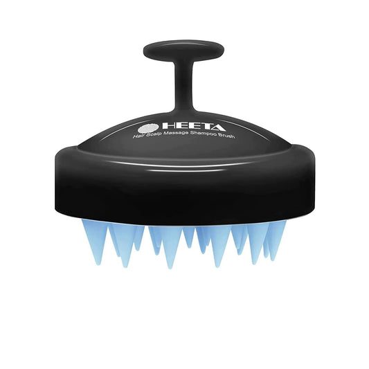 HEETA Shampoo Scalp Brush Massager Hair Growth, Scalp Scrubber with Soft Silicone Bristles for Hair Growth & Dandruff Removal, Hair Brush for Scalp Exfoliator, Black Blue