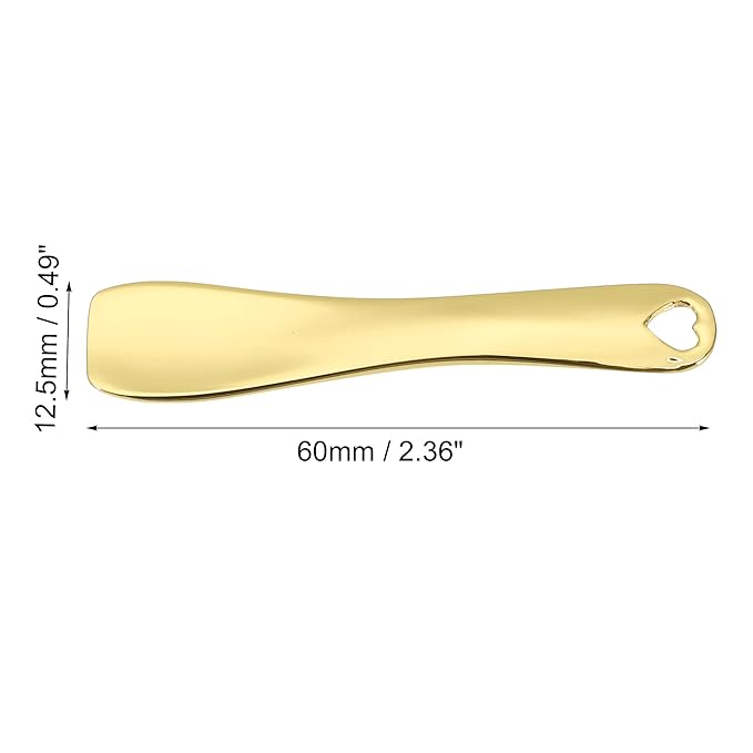 VOCOSTE 3 Pcs Makeup Spatula Mini Spoon, Eye Cream Massage Sticks Beauty Scoop, for Facial Cosmetic Face Cream, Zinc Alloy Heart Shape 2.36"x0.49", Gold Tone