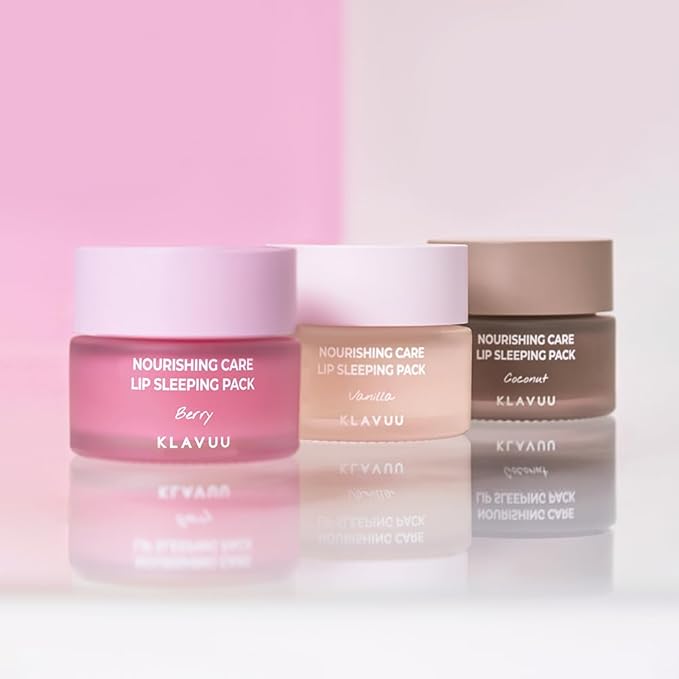 Klavuu Nourishing Care Lip Sleeping Pack (Vanila & Vanila) - Overnight Exfoliating & Nourishing Lip Mask for Dry Lips - Natural Moisturizing Lip Oil - Lip Treatment Balm to Repair & Protect Lips