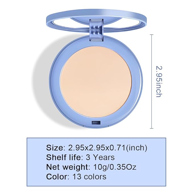 Oil Control Matte Perfection Face Pressed Powder, Matte Smooth Flawless Setting Powder Makeup, Polvo Compacto De Maquillaje, Waterproof Long Lasting, Cruelty Free, 0.35Oz(10 Porcelain, 1)