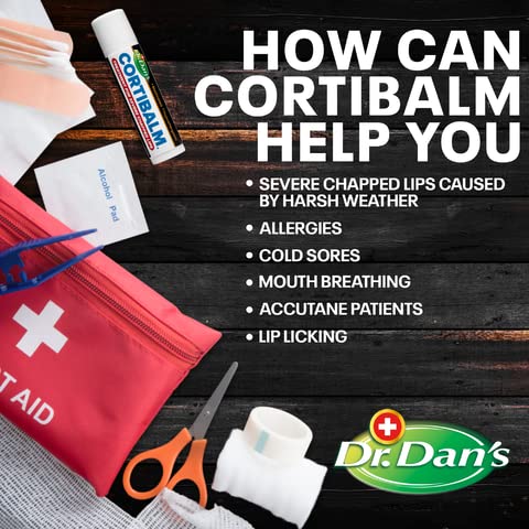 Dr. Dan's Cortibalm - 1 Pack - for Dry Cracked Lips - Healing Lip Balm for Severely Chapped Lips - Designed for Men, Women and Children…