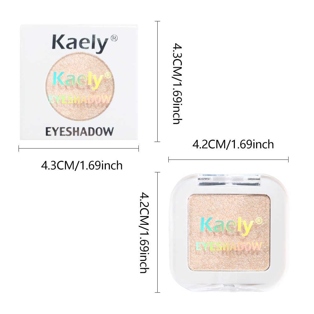 White Pearl Glitter Single Eyeshadow Palette - Single Shimmer Eye Shadow in Pearl White, Natural Highly Pigmented, Blendable Monochrome Powder Eye Shadow, Eyeshadow Palette Gift for Girls Women