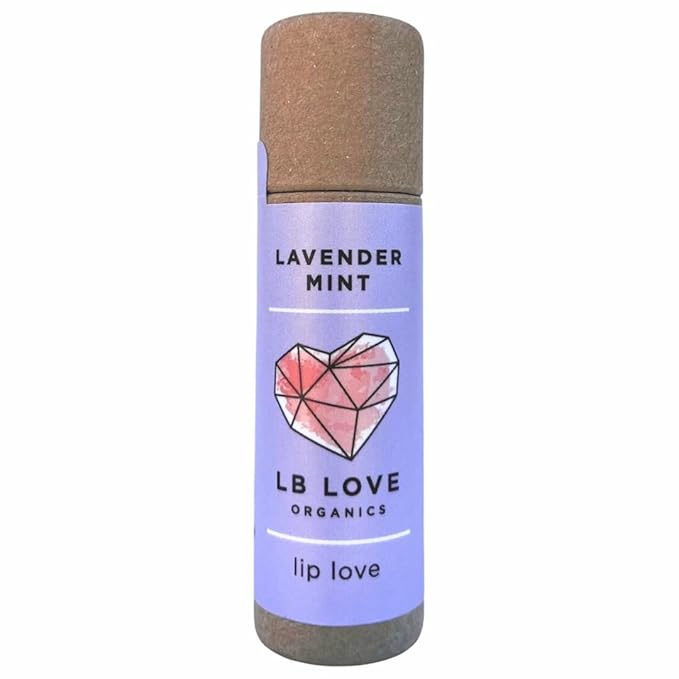 Plastic Free Lip Love | Jumbo Organic Lip Balm | Organic Beeswax and Plant Based | Zero Waste Natural Lip Balm (Lavender Mint)