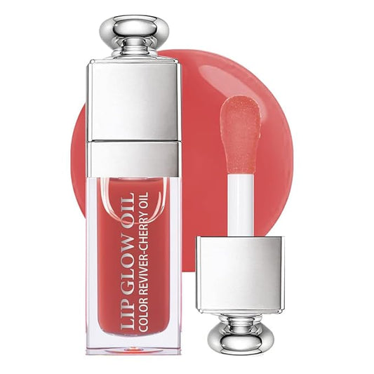Hydrating Lip Glow Oil, Moisturizing Lip Glow Oil, Nourishing Glossy Transparent Lip Oil, Plumping Lip Oil, Lip Balm, Non-sticky Tinted Toot Lip Balm for Lip Care (ROSEWOOD) 0.2 OZ
