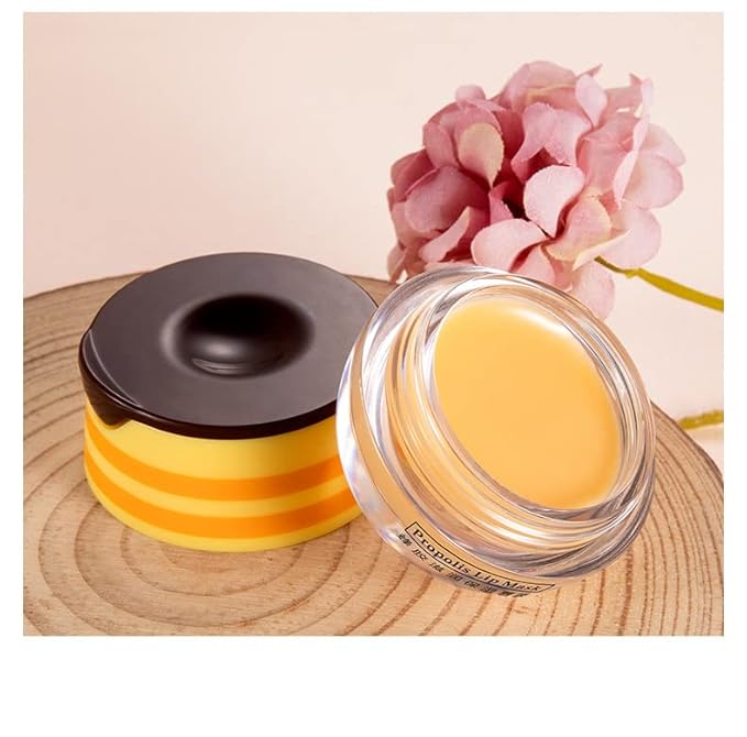 Lip Balm Honey Pot, Honey Moisturizing Lip Mask Reduces Lip Lines,Prevention Dry and Cracked Lip Scrubs Exfoliator.