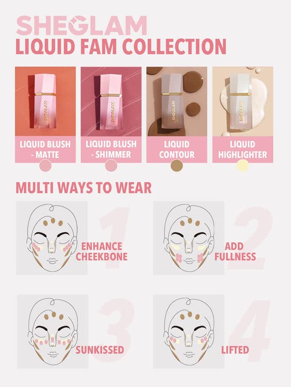 SHEGLAM Color Bloom Liquid Blush Makeup for Cheeks Matte Finish - Devoted