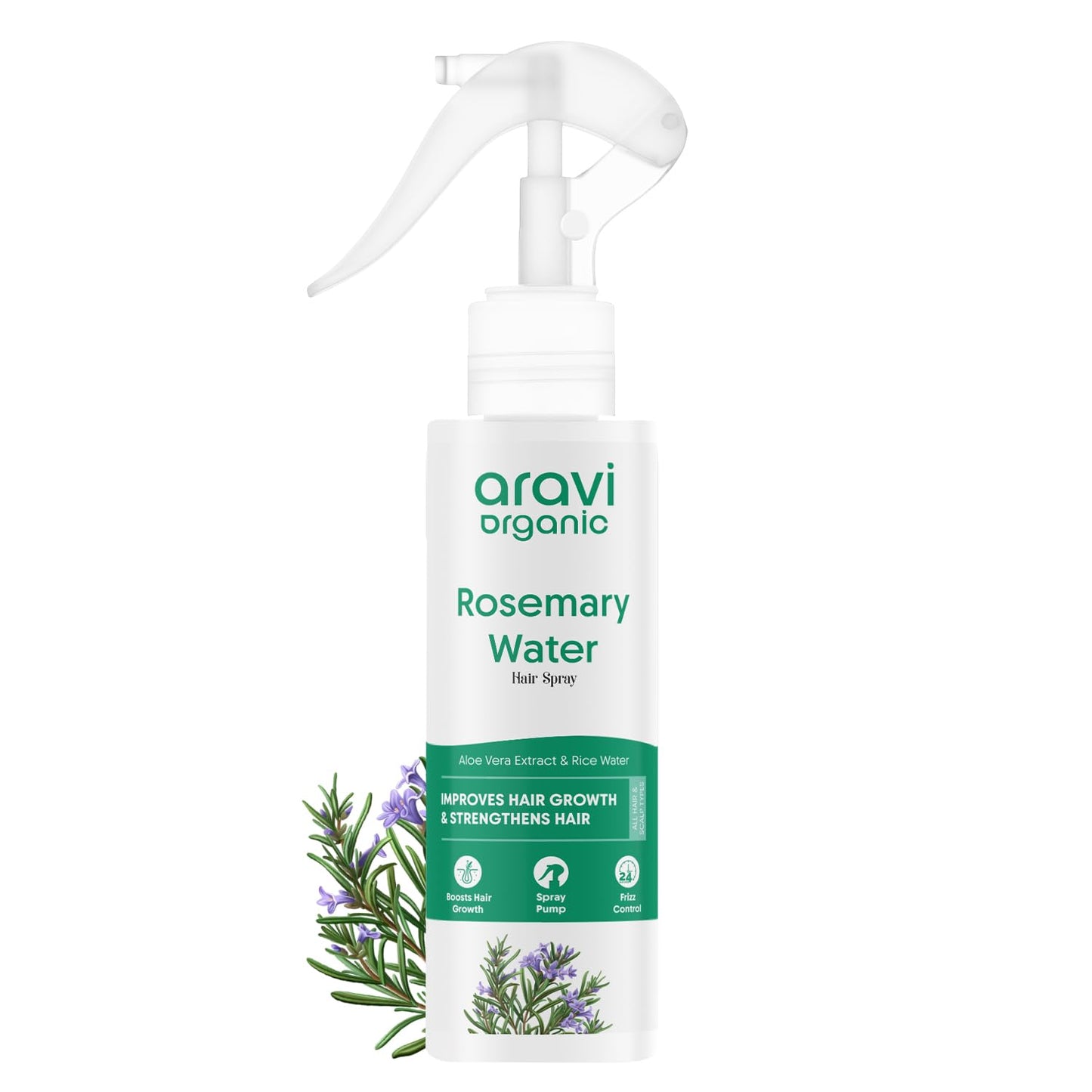 Rosemary Water Hair Spray For Hair Growth - Reducing Hair Fall, Strengthens Hair & Breakage - Promotes Healthy Follicles and Thicker Hair - For Men & Women - Fragrance Free -100 ml