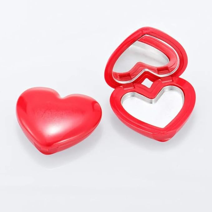 RONRONS 8 Pack Empty Eyeshadow Palette Mini Heart Shaped Lipstick Container Case DIY Cosmetics Container with Mirror