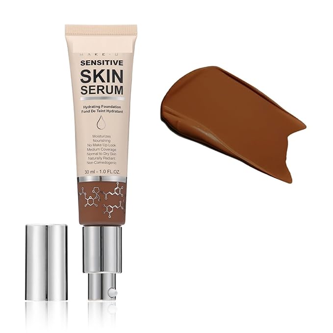 MAEPEOR Hydrating Foundation 6 Colors Full Coverage Liquid Foundation Naturally Mattle Oil-Control Foundation for All Skin Tone (06 Mocha)