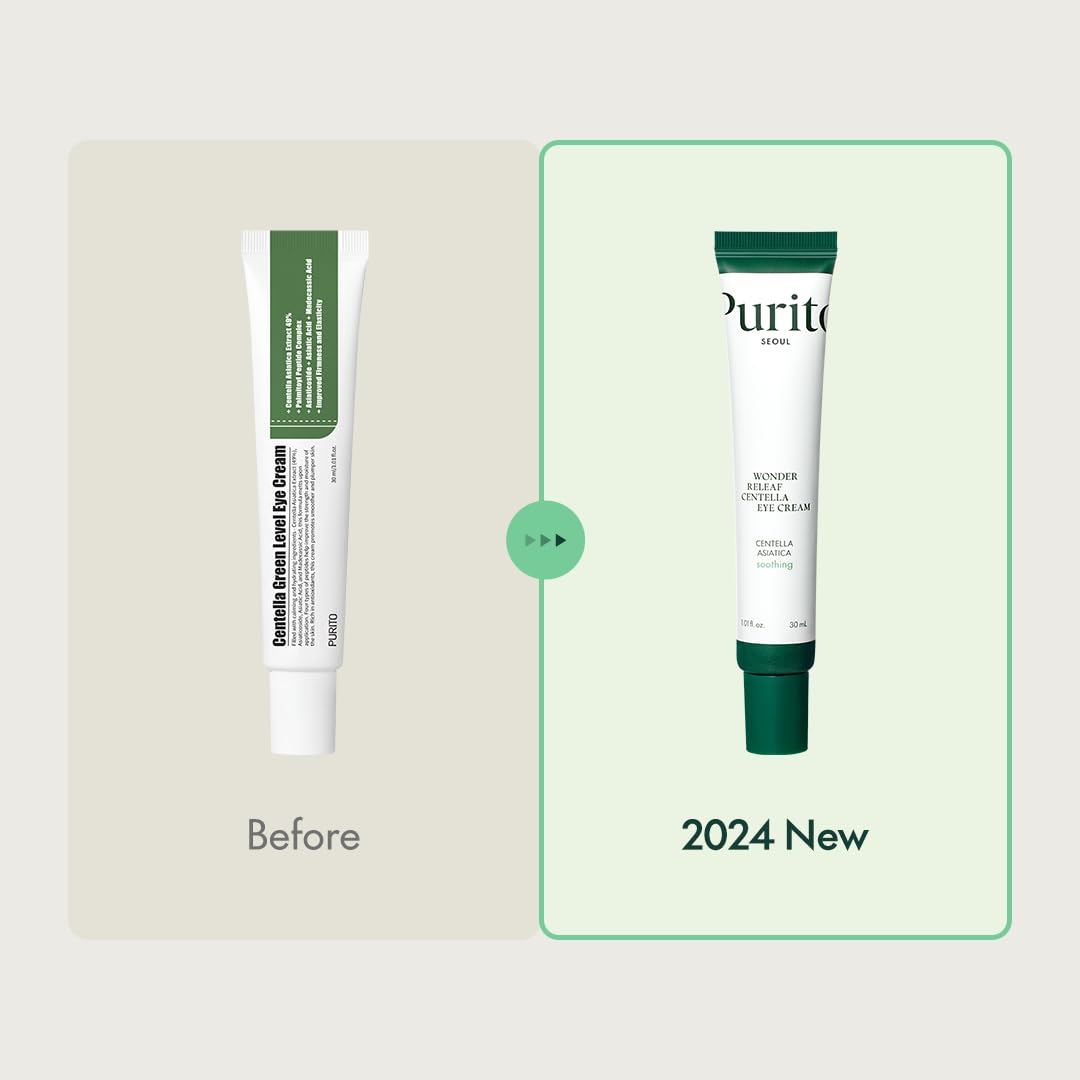 PURITO Centella Eye Cream, Korean Centella, for Sensitive Skin, Soothing, Facial Eye Cream for face, Dark Circles, Wrinkles, Puffiness, K-Beauty, Vegan & Cruelty-Free, 30ml 1fl.oz