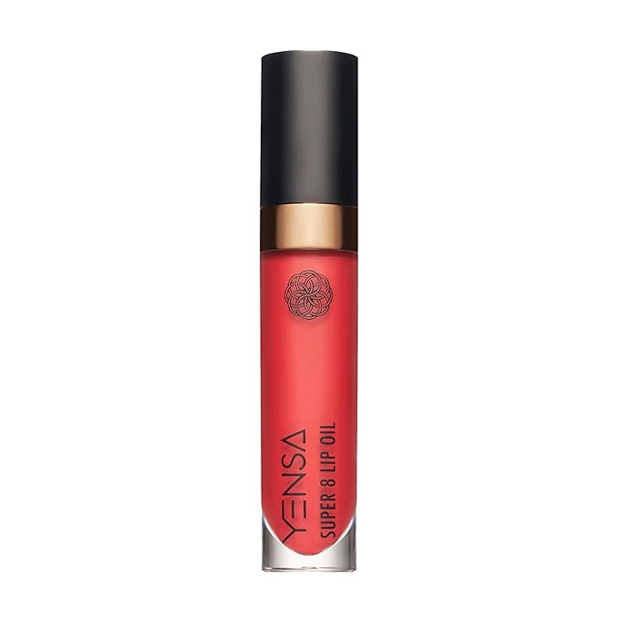 YENSA Super 8 Lip Oil, Natural Korean Moisturizing Gloss, No-Sticky Transparent Formula For Hydrating Lip Care (Rising Ruby) .22 fl oz