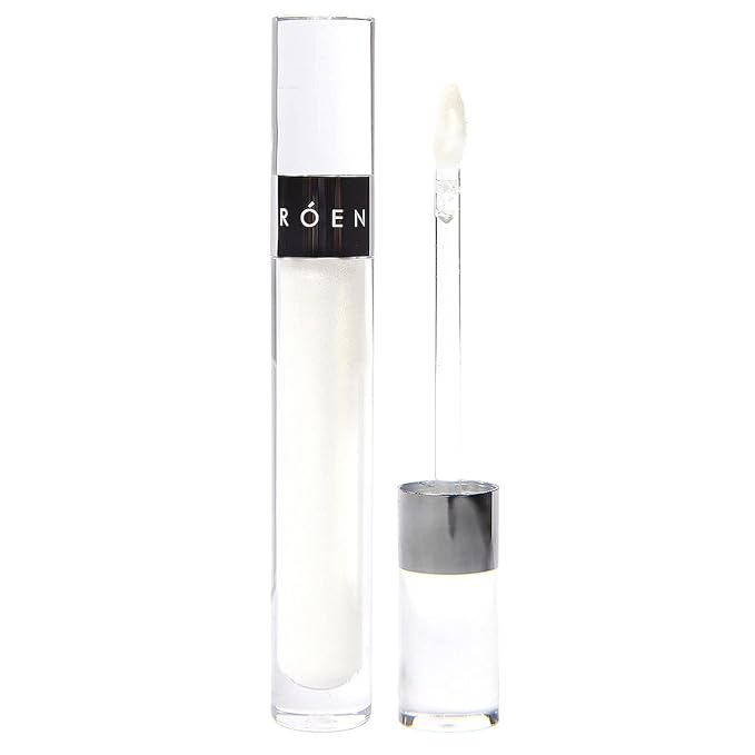 ROEN - Natural Kiss My Liquid Lip Balm Shimmer | Vegan, Cruelty-Free, Clean Makeup (COSMO - Clear With Gold Shimmer)
