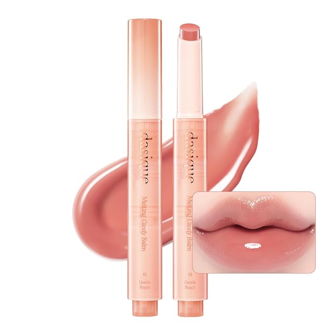 Dasique Melting Candy Balm (#01 Gentle Peach) | Glossy Balm | Moisturizing | For dry Lips | Vegan