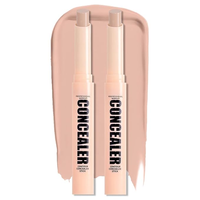 Kaely 2Pcs PROFESSIONAL MAKEUP Correcting Concealer Stick,Medium Coverage Concealer Crayon,under Eye Brightener Concealer for Dark Circles,corrector de ojeras,Lightweight,Vegan,08 NEUTRAL