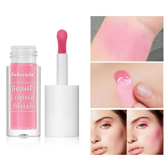 Liquid Blush for Cheeks Makeup Face Blush, Weightless Cream Formula, Smudge Proof Long-Wearing Pigmented Blush, Natural Look Makeup Face Blushes, Shimmer Finish, Dainty - 01# Creamy berry