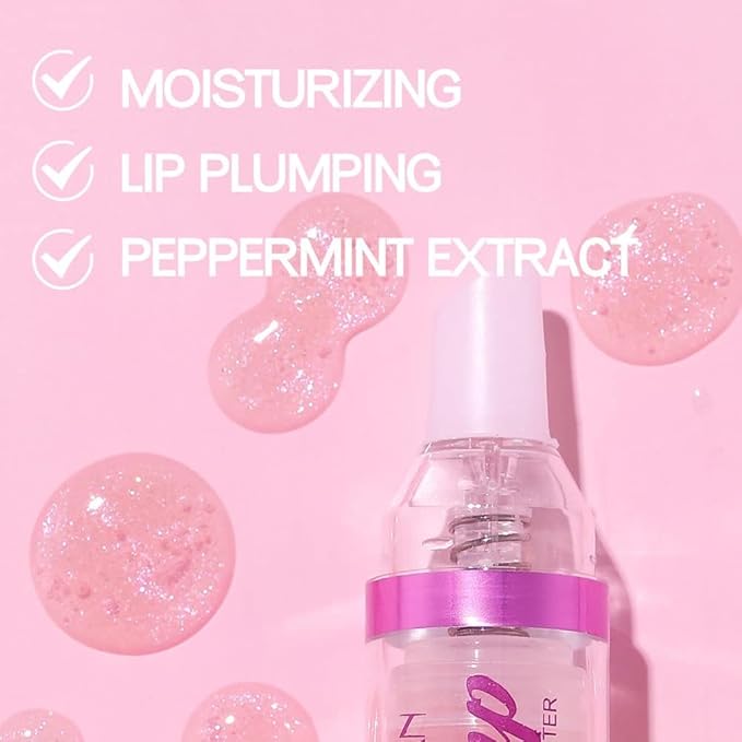 Natural Spicy Lip Plumping Booster Lip Plumping Oil，Lip Plumper Gloss, Ultra-Hydrating & Nourishing Plump and Pout Lip Plumper, Glossy Finish Fuller Lip Plumping Lip Gloss for Women Girls(01#)