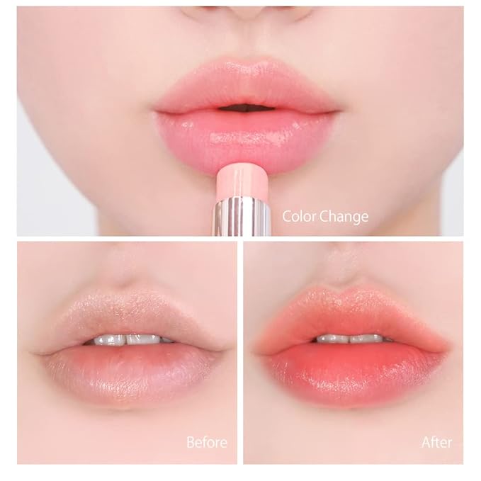 [SET] CORINGCO Sparkle Cute Color Changing Lip Balm｜ Colored Lip Cream Lip Gloss, Glitter Lip Care Lip Pack Birthday Gift Glitter Gift Sequin Shiny Spangle Lipbalm (#06 Apple Red)