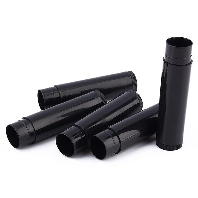 100PCS 5ml Chapstick Containers,Empty Lip Balm Tubes Empty Chapstick Tubes Clear Black White Empty Lipstick Lip Balm Container Tube