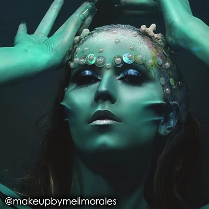 Mehron Makeup Paradise Makeup AQ Refill Size | Stage & Screen, Face & Body Painting, Beauty, Cosplay, and Halloween | Water Activated Face Paint, Body Paint, Cosplay Makeup .25 oz (7 ml) (Deep Sea)
